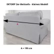 Bezug für ausziehbares 2-Sitzer-Sofa IKEA Ektorp – kleines Modell - Hanna beige  