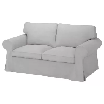   Bezug für ausziehbares 2-Sitzer-Sofa IKEA Ektorp – kleines Modell - Hanna hellgrau  