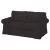 Bezug für ausziehbares 2-Sitzer-Sofa IKEA Ektorp – großes Modell - Hanna dunkelgrau  