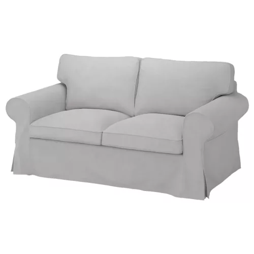 Bezug für ausziehbares 2-Sitzer-Sofa IKEA Ektorp – großes Modell - Hanna hellgrau  