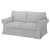Bezug für ausziehbares 2-Sitzer-Sofa IKEA Ektorp – großes Modell - Hanna hellgrau  