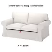 Bezug für festes 2-Sitzer-Sofa IKEA Ektorp – kleines Modell - MV rot  