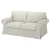 Bezug für festes 2-Sitzer-Sofa IKEA Ektorp – kleines Modell - Hanna gebrochenes weiss  