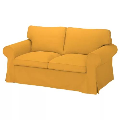 Bezug für festes 2-Sitzer-Sofa IKEA Ektorp – kleines Modell - Hanna gelb  