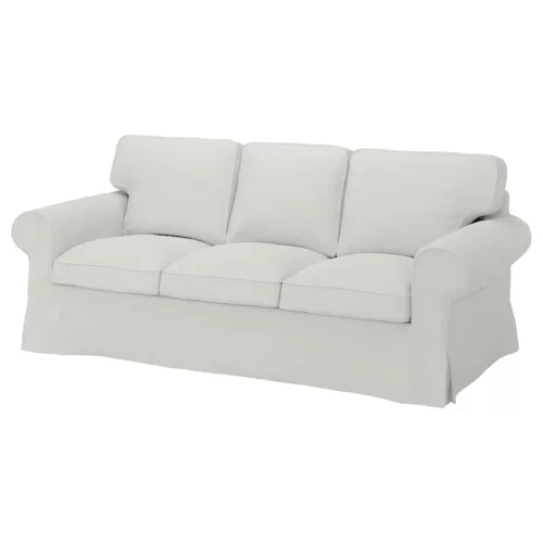Bezug für ausziehbares 3-Sitzer-Sofa IKEA Ektorp (PIXBO) - Hanna gebrochenes weiss  