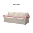 Bezug für ausziehbares 3-Sitzer-Sofa IKEA Ektorp (PIXBO) - Hanna gelb  