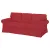 Bezug für festes 3-Sitzer-Sofa IKEA Ektorp - Hanna rot  