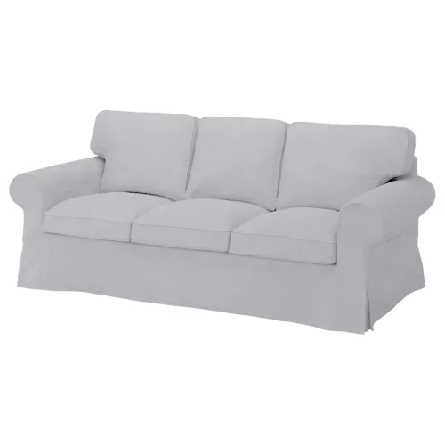 Bezug für festes 3-Sitzer-Sofa IKEA Ektorp - Hanna hellgrau  