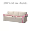 Bezug für festes 3-Sitzer-Sofa IKEA Ektorp - MV weiss