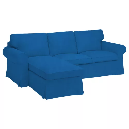 IKEA Ektorp Sofabezug für 3-Sitzer mit Récamiere links - MV meerblau