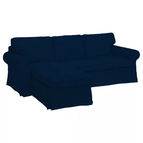 IKEA Ektorp Sofabezug für 3-Sitzer mit Récamiere links - MV dunkelblau  
