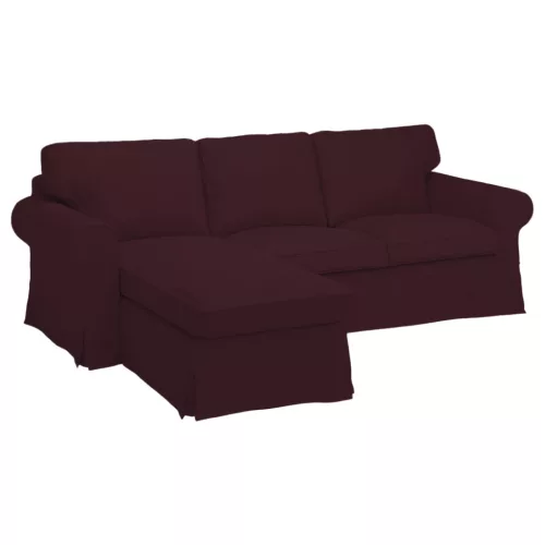 IKEA Ektorp Sofabezug für 3-Sitzer mit Récamiere links - MV dunkelbraun  