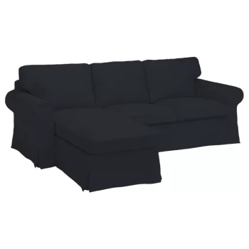   IKEA Ektorp Sofabezug für 3-Sitzer mit Récamiere links - MV grau  