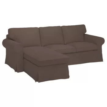   IKEA Ektorp Sofabezug für 3-Sitzer mit Récamiere links - Hanna hellbraun  