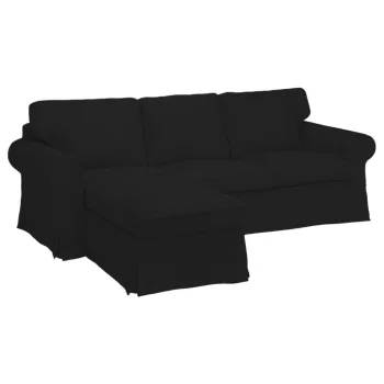   IKEA Ektorp Sofabezug für 3-Sitzer mit Récamiere links - MV schwarz