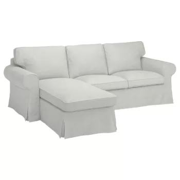   IKEA Ektorp Sofabezug für 3-Sitzer mit Récamiere links - Hanna gebrochenes weiss  
