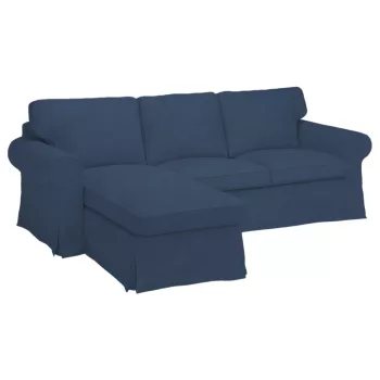   IKEA Ektorp Sofabezug für 3-Sitzer mit Récamiere links - Hanna denimblau  