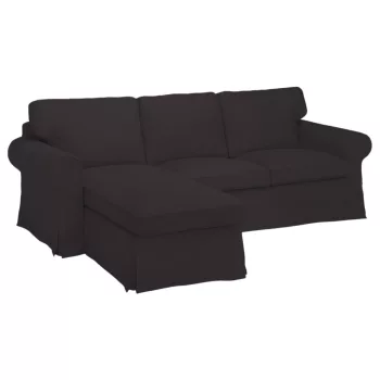   IKEA Ektorp Sofabezug für 3-Sitzer mit Récamiere links - Hanna dunkelgrau  