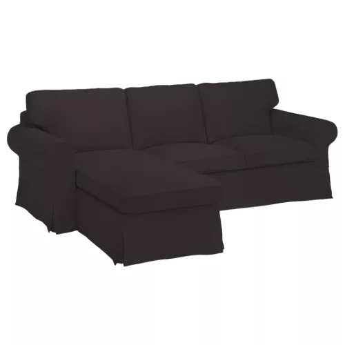 IKEA Ektorp Sofabezug für 3-Sitzer mit Récamiere links - Hanna dunkelgrau  