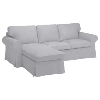   IKEA Ektorp Sofabezug für 3-Sitzer mit Récamiere links - Hanna hellgrau  