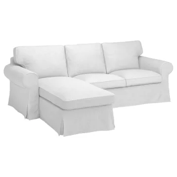   IKEA Ektorp Sofabezug für 3-Sitzer mit Récamiere links - MV weiss