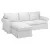 IKEA Ektorp Sofabezug für 3-Sitzer mit Récamiere links - MV weiss