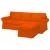 IKEA Ektorp Sofabezug für 3-Sitzer mit Récamiere rechts - MV orange  