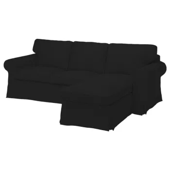   IKEA Ektorp Sofabezug für 3-Sitzer mit Récamiere rechts - MV schwarz