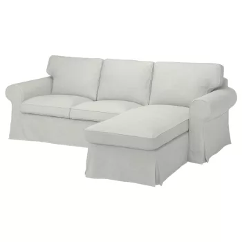   IKEA Ektorp Sofabezug für 3-Sitzer mit Récamiere rechts - Hanna gebrochenes weiss  