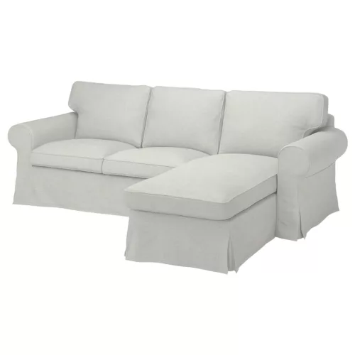 IKEA Ektorp Sofabezug für 3-Sitzer mit Récamiere rechts - Hanna gebrochenes weiss  