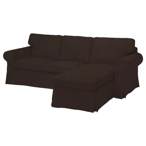 IKEA Ektorp Sofabezug für 3-Sitzer mit Récamiere rechts - Hanna dunkelbraun  