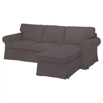   IKEA Ektorp Sofabezug für 3-Sitzer mit Récamiere rechts - Hanna grau  