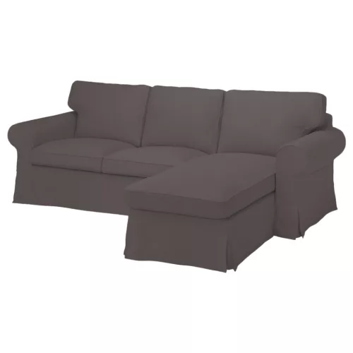 IKEA Ektorp Sofabezug für 3-Sitzer mit Récamiere rechts - Hanna grau  