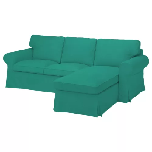 IKEA Ektorp Sofabezug für 3-Sitzer mit Récamiere rechts - Hanna türkis  
