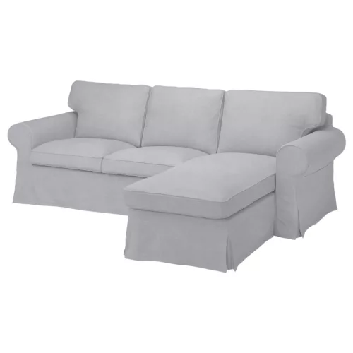 IKEA Ektorp Sofabezug für 3-Sitzer mit Récamiere rechts - Hanna hellgrau  