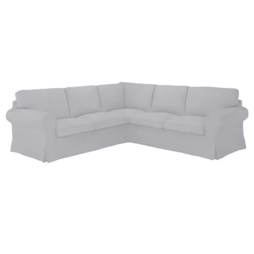 IKEA Ektorp Ecksofa-Bezug – für feste Sofas - Hanna hellgrau  